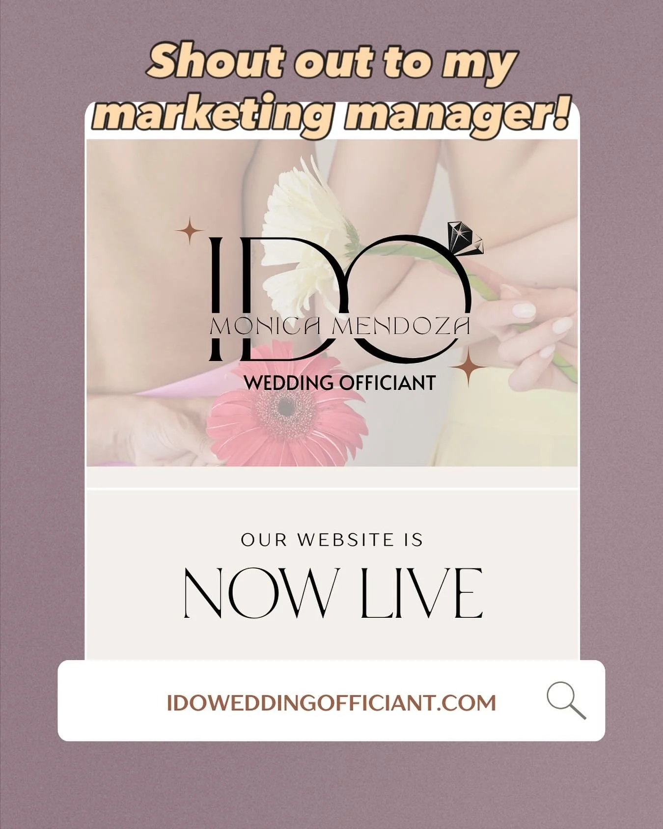 ✨ Exciting news! ✨ My I Do Weddings Officiant website is now officially up and running! 💍🙌 A huge THANK YOU to my amazing marketing manager for all the hard work and support in making this dream come to life. 🌸 Your guidance and dedication mean so