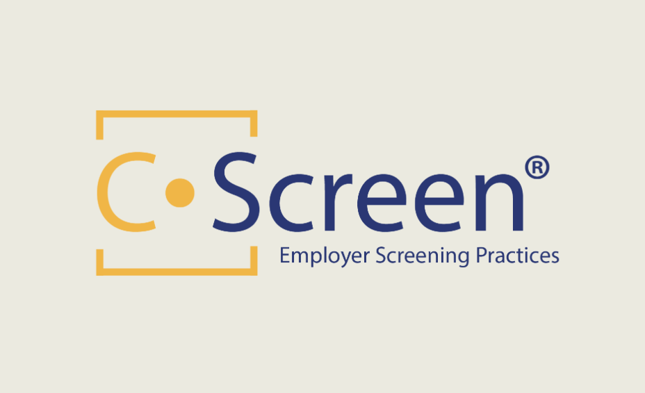 Logo for C Screen Employer Screening Practices with a stylized C inside a yellow square outline.