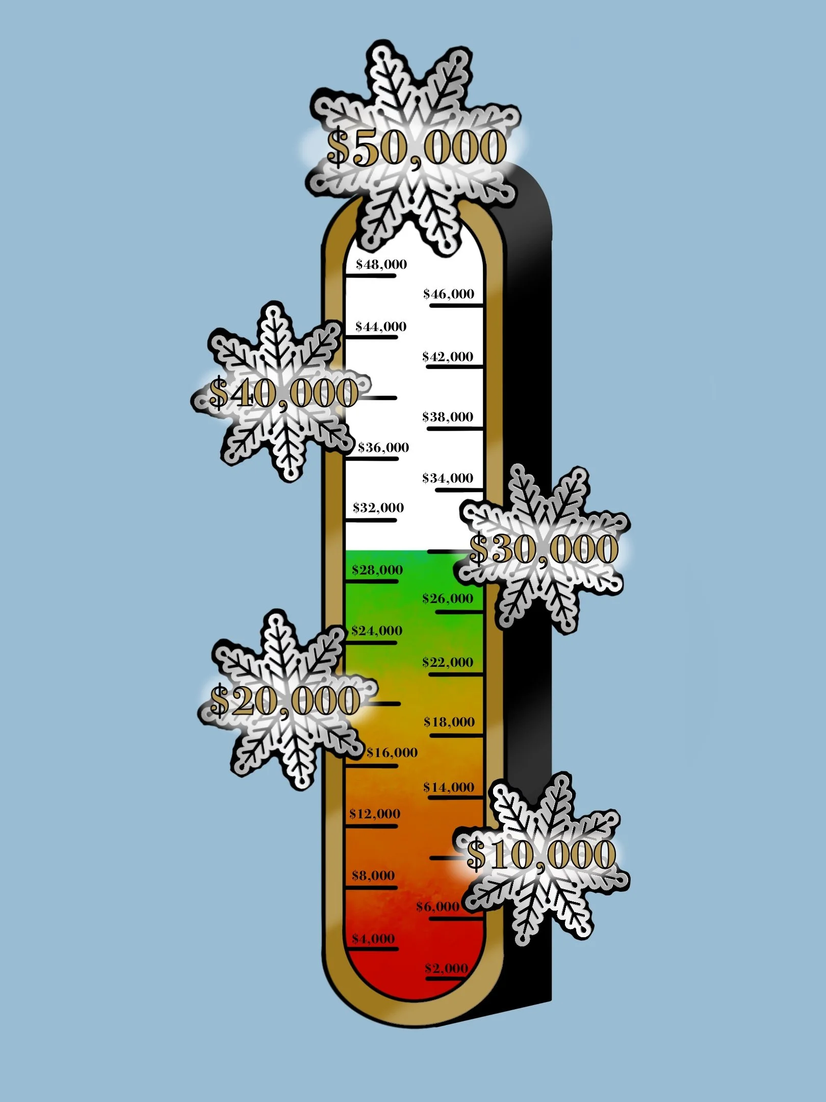 Fundraising Thermometer Concept Design - The Source LGBT+ Center Winter Gala
