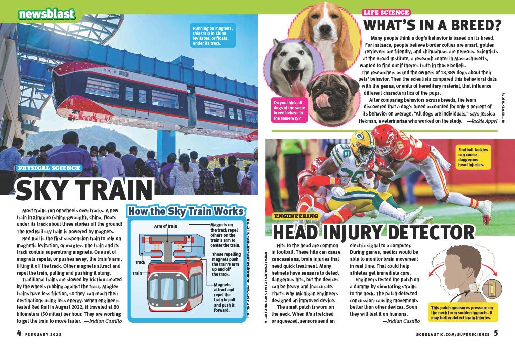 "Sky Train" & "Head Injury Detector" - Super Science Vol. 34 No. 3