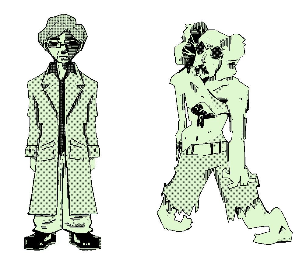 Designs based off The Strange Case of Dr. Jekyll and Mr Hyde re-imagined for an older demographic (retro 2D pixel horror RPG)