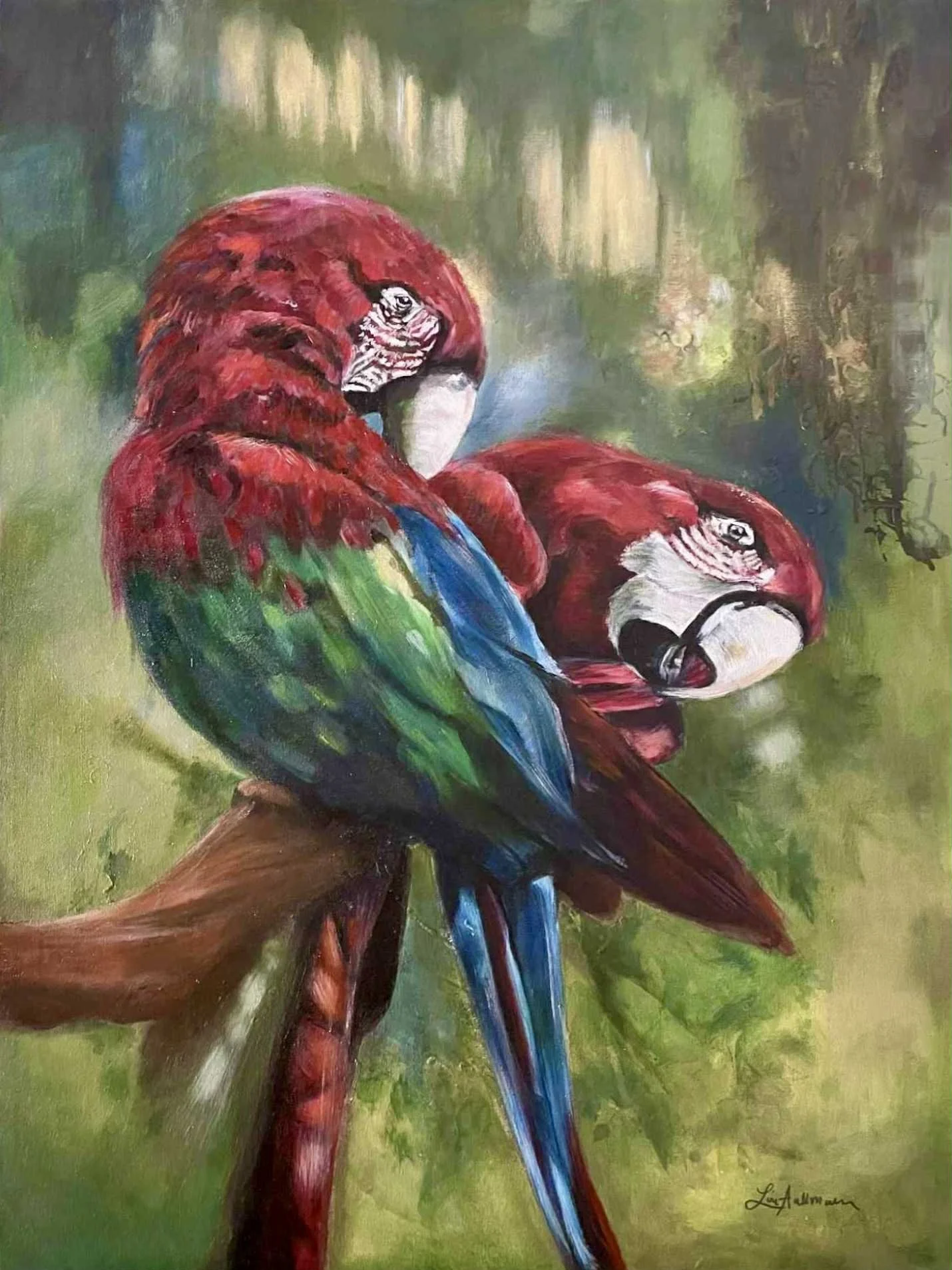 "Parrots"
80x60 cm.
Mixed Oil media
Kr. 5.200
