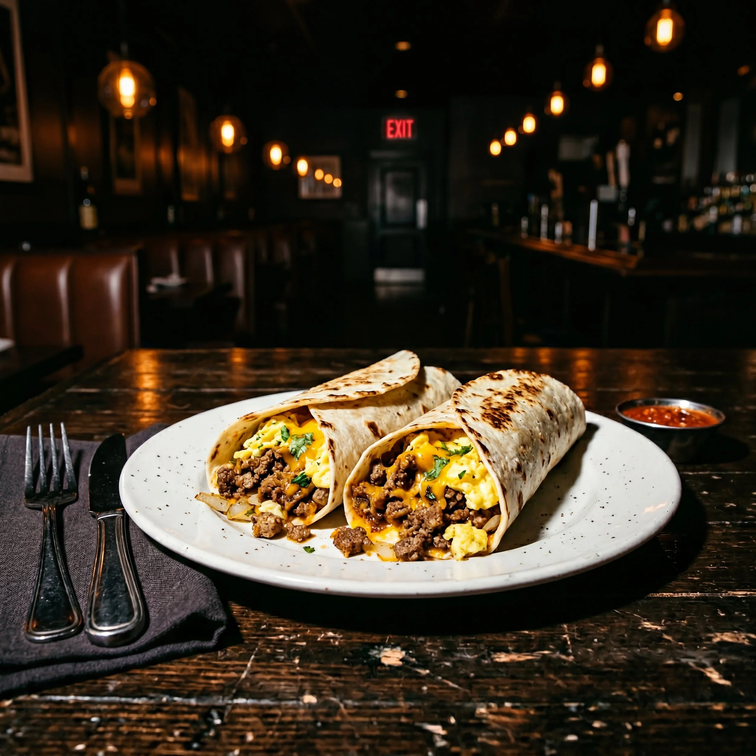 Cheesy Egg & Beef Rolls