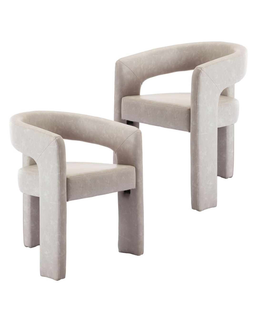 Modern Gray Faux Leather Dining Chair - Set of 4