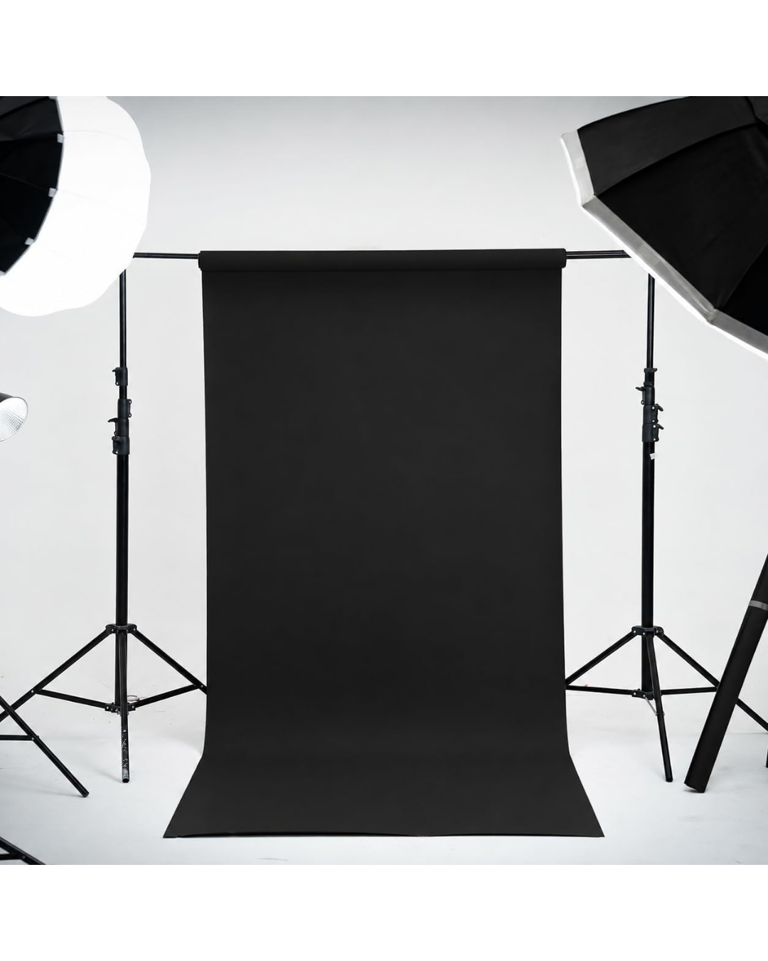 Kate Jet Black Seamless Paper Backdrop – 86" × 32.8'