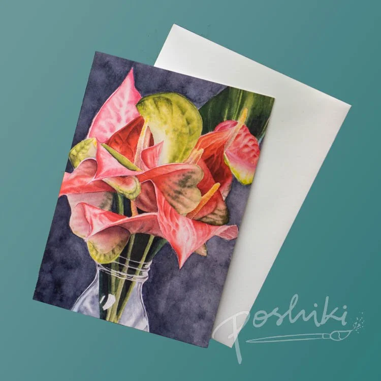 Anthurium Greeting Card