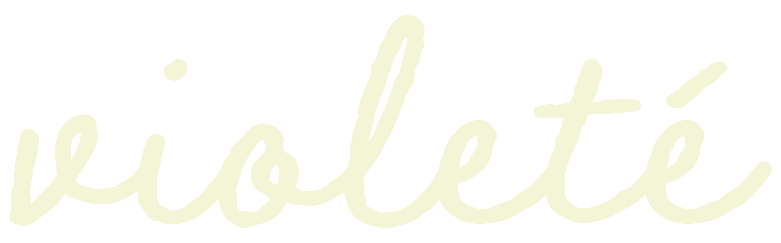 The word 'violeté' written in cursive with a cream color.
