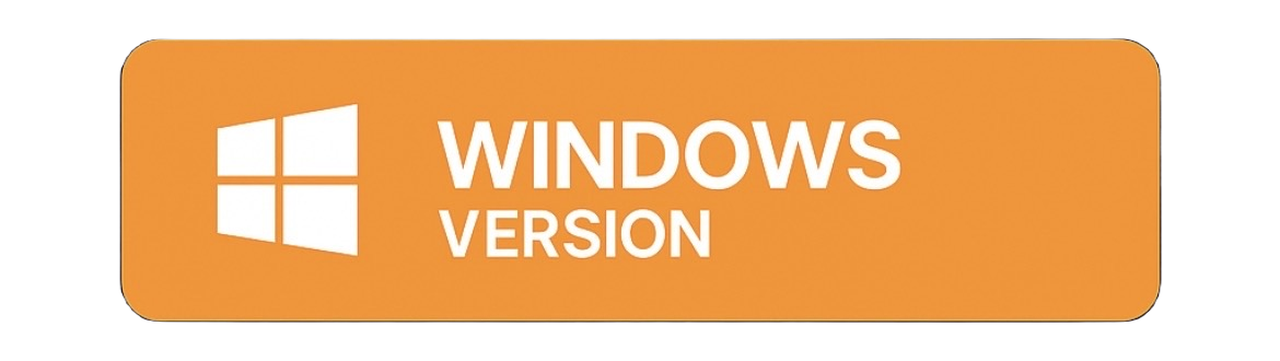An orange label with the Windows logo and the words "Windows Version"