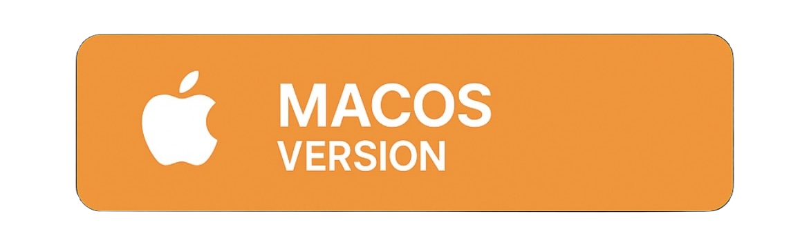 Orange button with white Apple logo and the text 'MACOS VERSION'