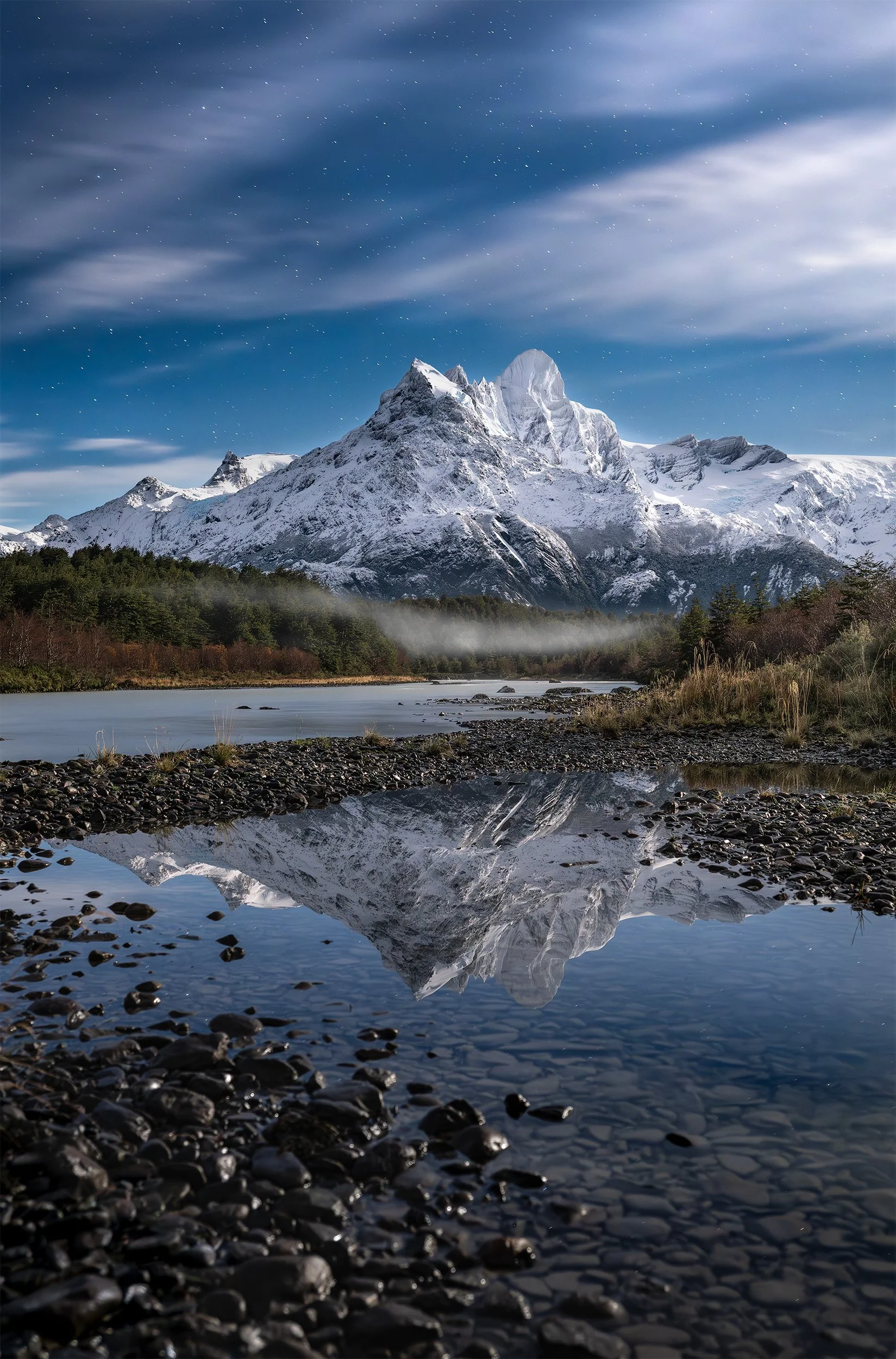 Moonstruck - Patagonia Glacial Mountain Reflection in Glow of Moonlight - Cody Roberts Fine Art.jpg