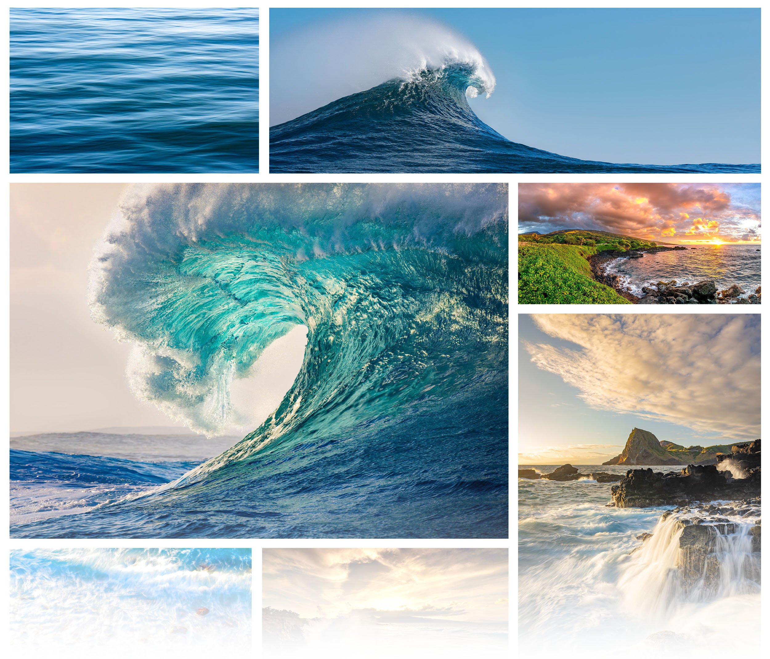 Hawaii fine art ocean photography series by Cody Roberts featuring waves, seascapes, wild coastlines, and colorful sunrises over the ocean