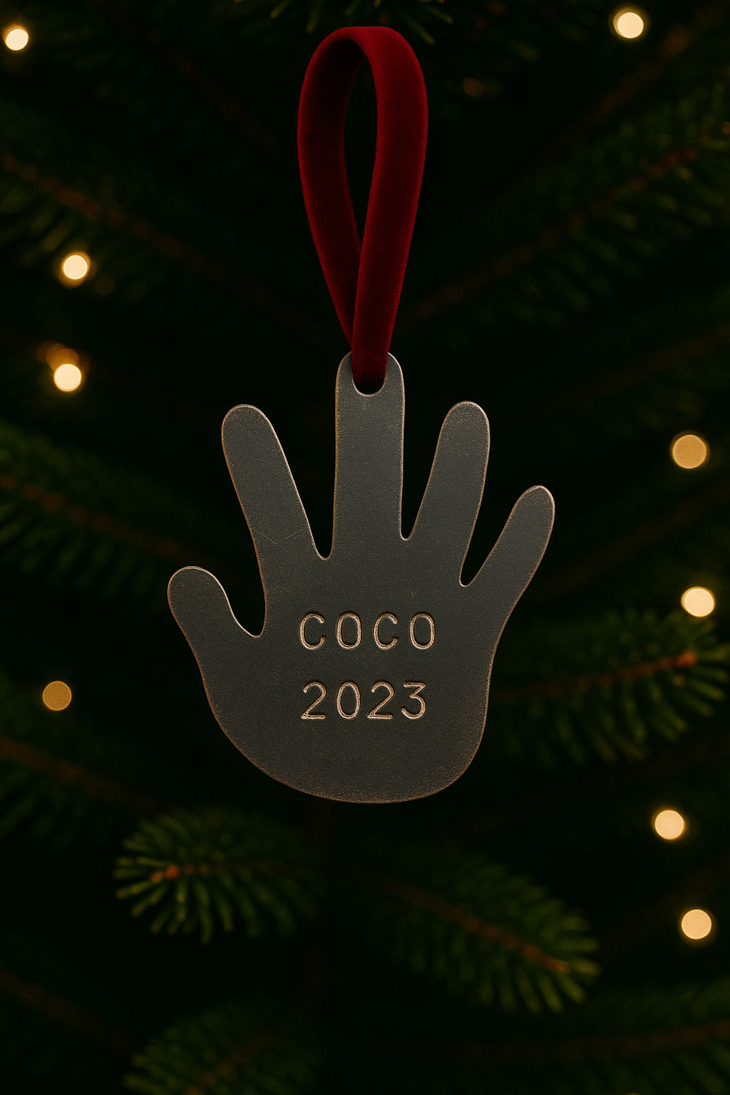 Custom Metal Hand Christmas Tree Ornament