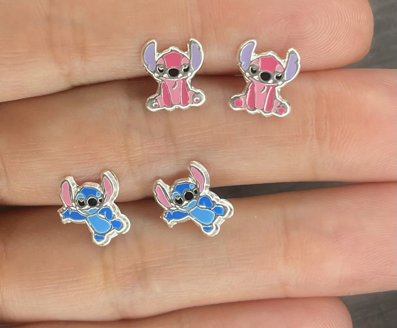 Stitch and Angel earrings