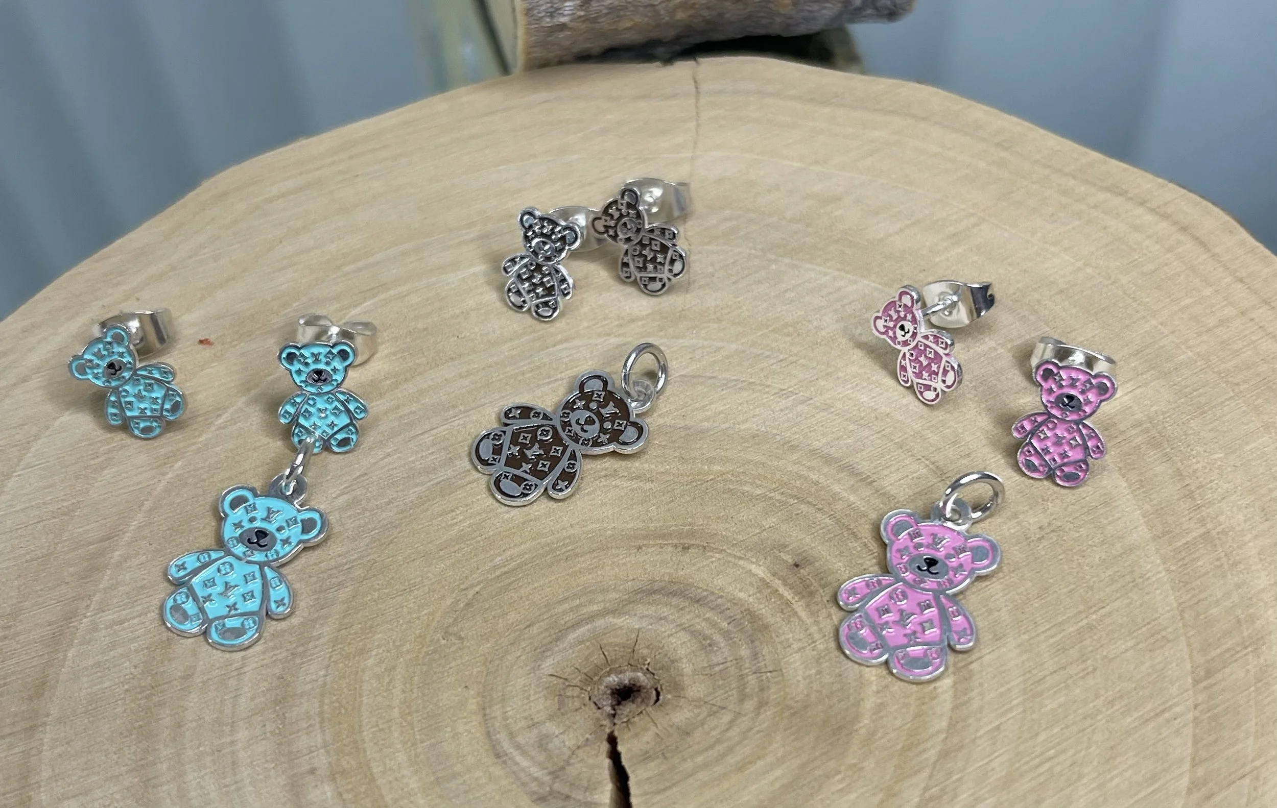 Bear Earrings & necklace pendant