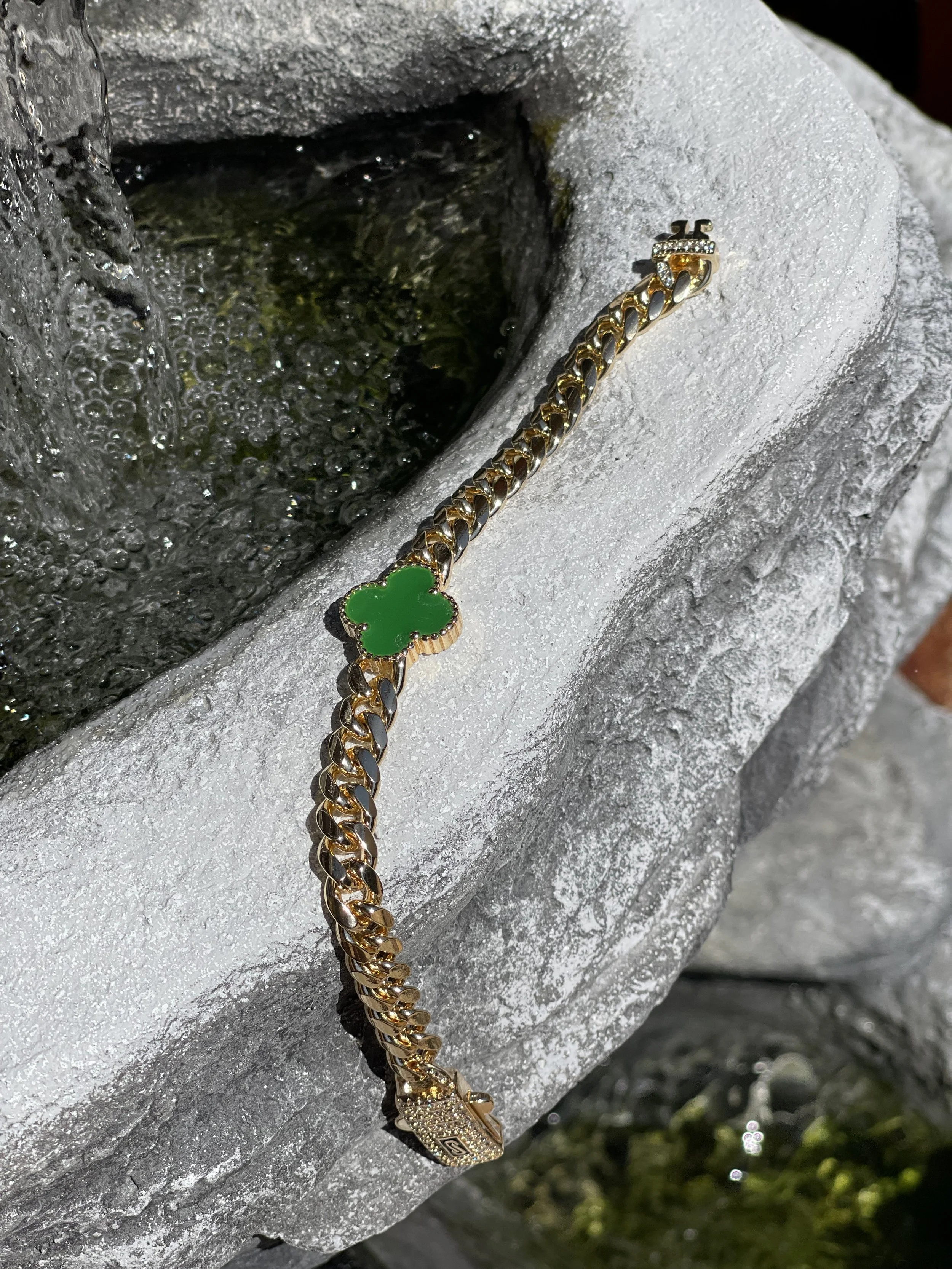 Green and Gold Monaco Clover Bracelet