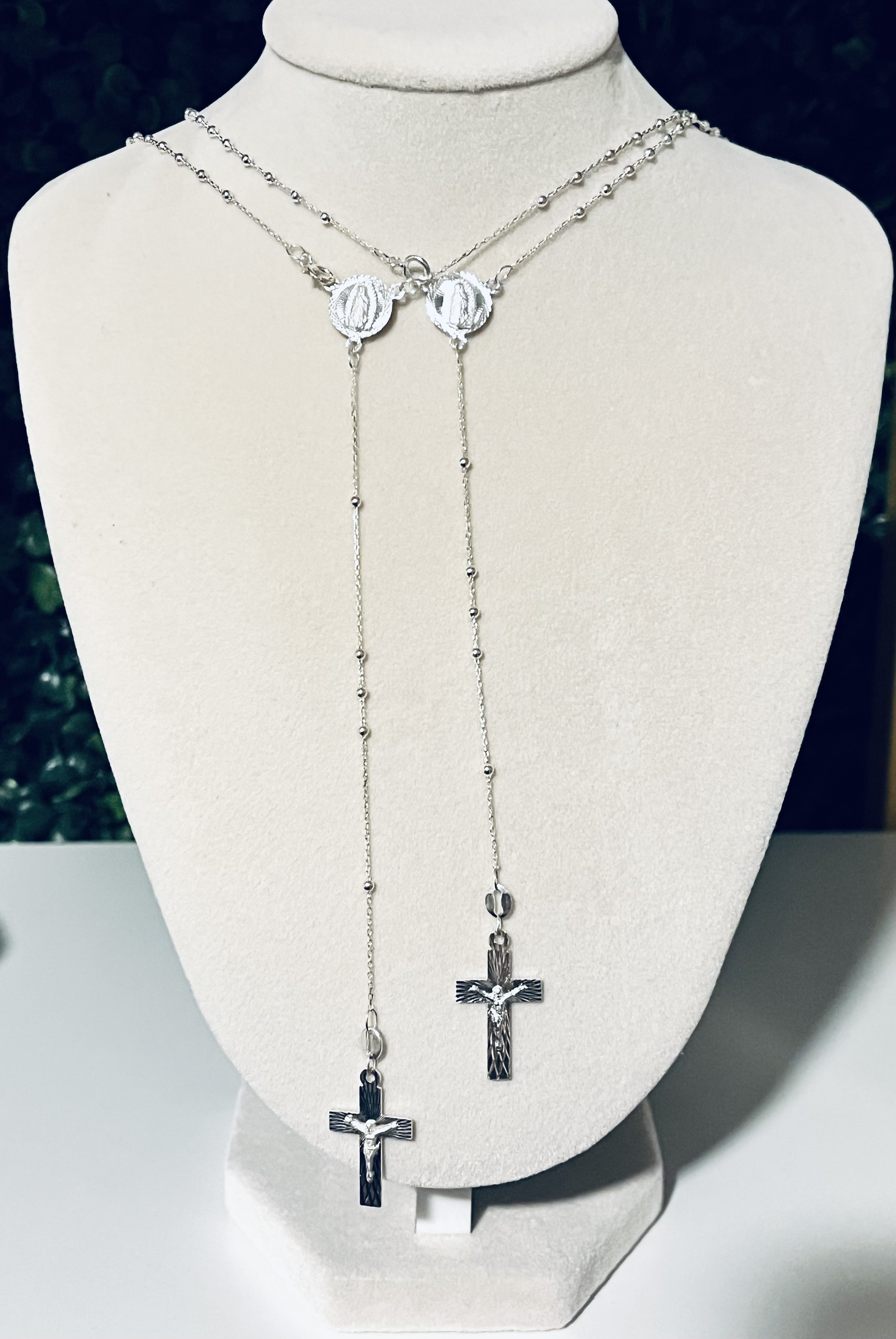 Virgen Mary Rosary Necklace