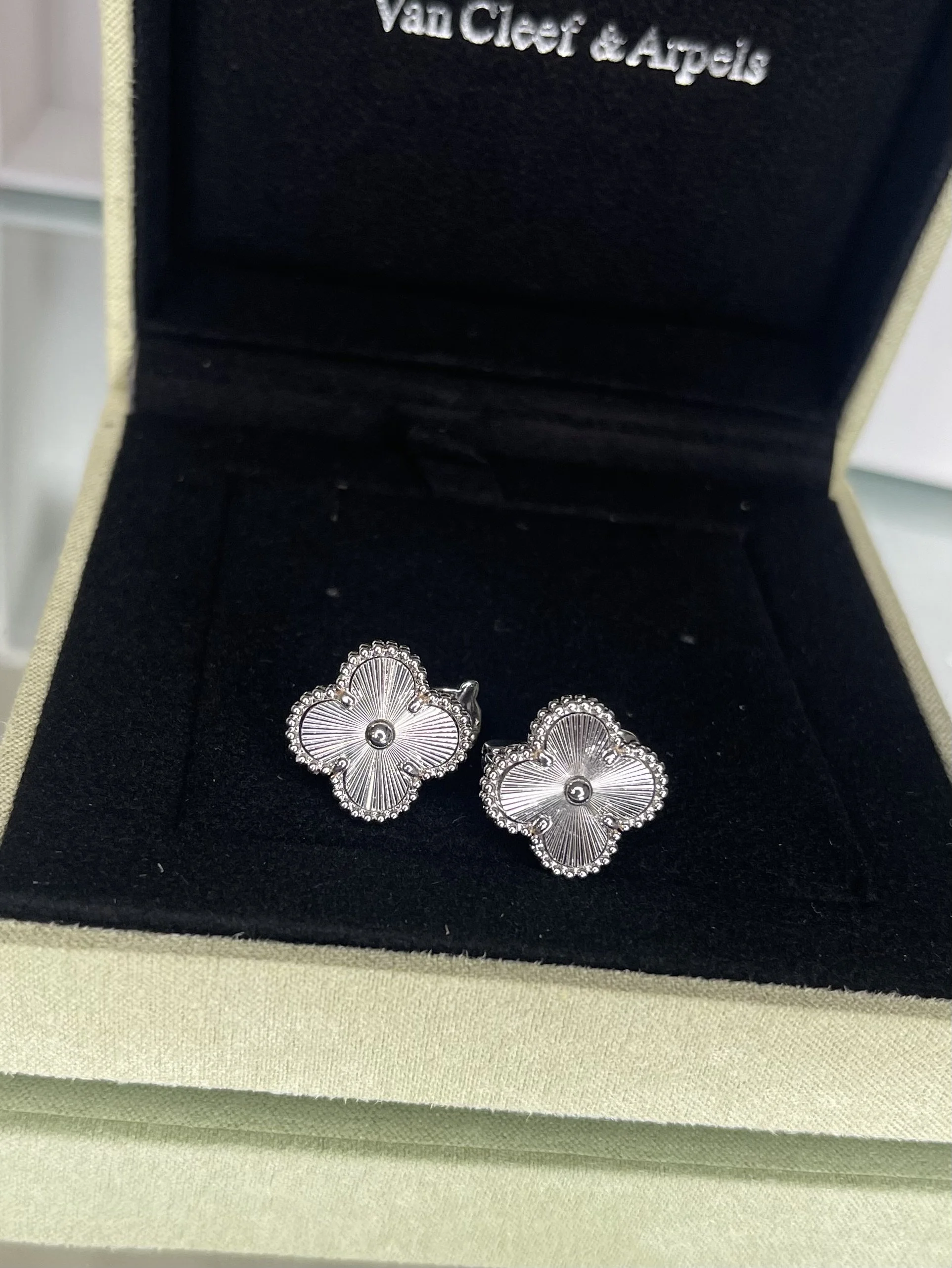 Silver Clover Stud Earrings