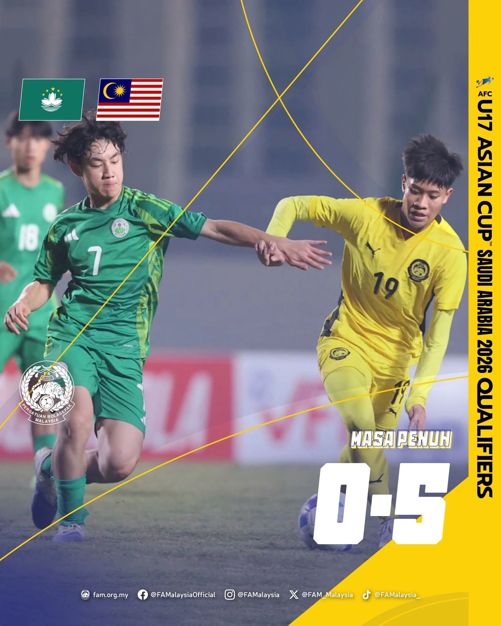 Hat-Trick Hero Alif Ashraf Powers Malaysia U-17 to Dominant 5-0 Victory Over Macau