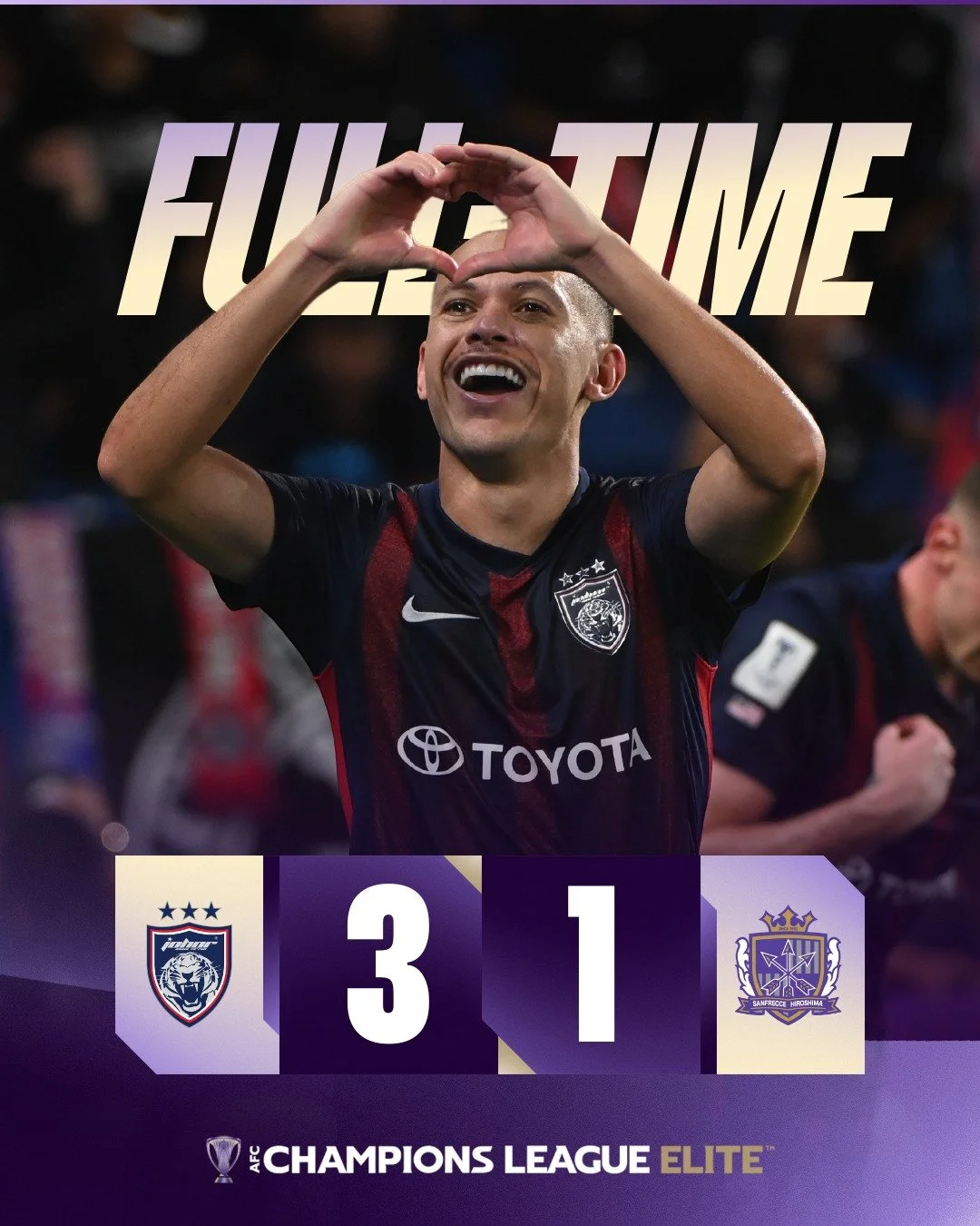 JDT Secure Commanding 3-1 Lead Over Sanfrecce Hiroshima