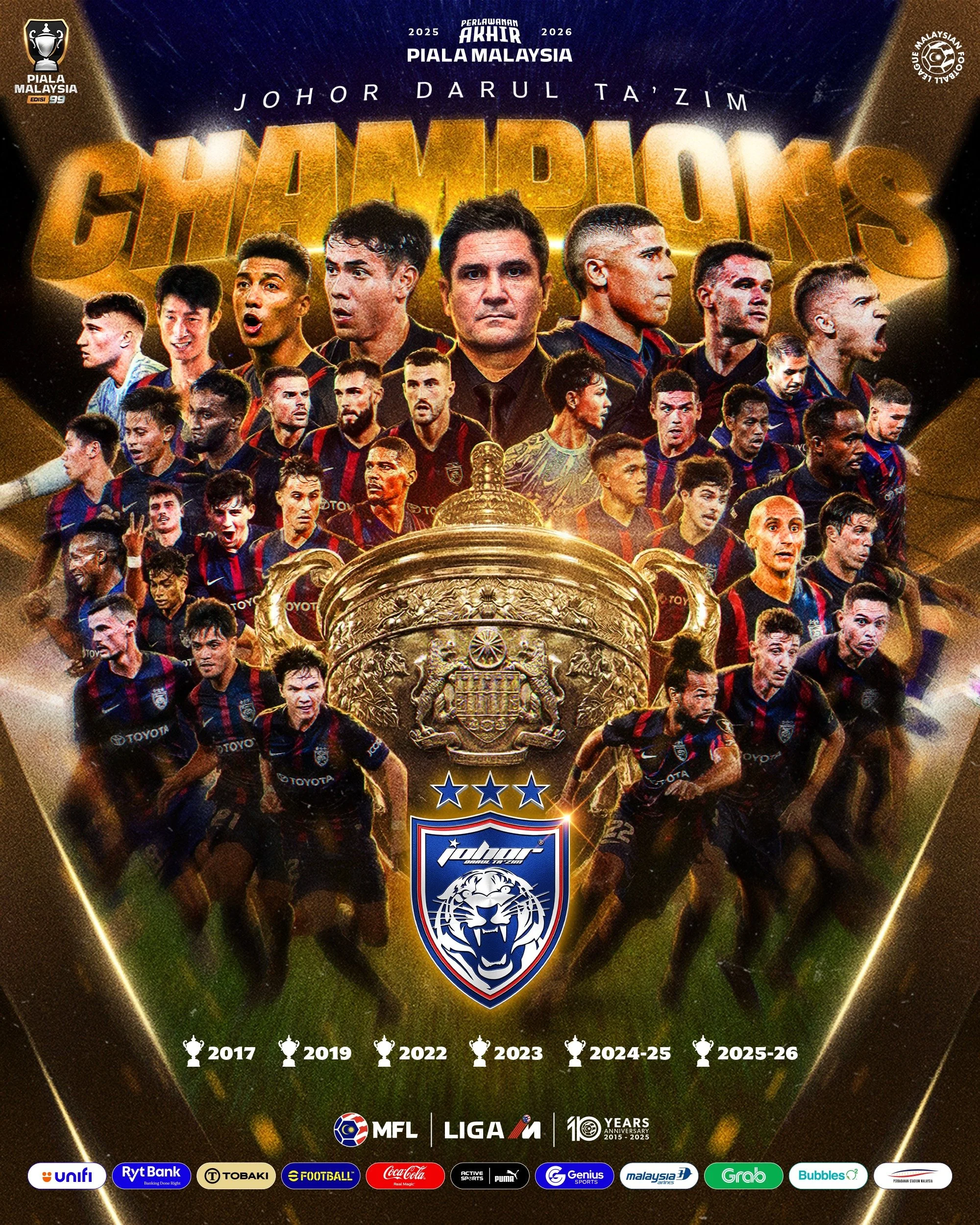 JDT CLINCH HISTORIC FOURTH STRAIGHT MALAYSIA CUP CHAMPIONSHIP