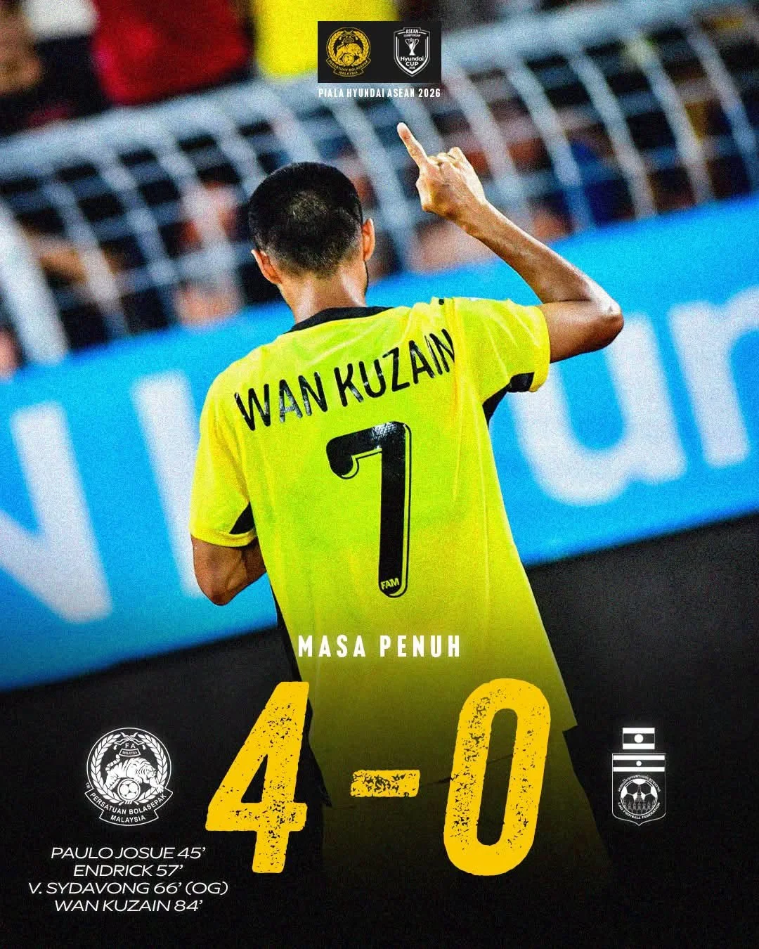 Four-Goal Feast Keeps Harimau Malaya Perfect in Cheras