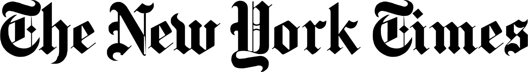 Black and white text and logo for New York Times.