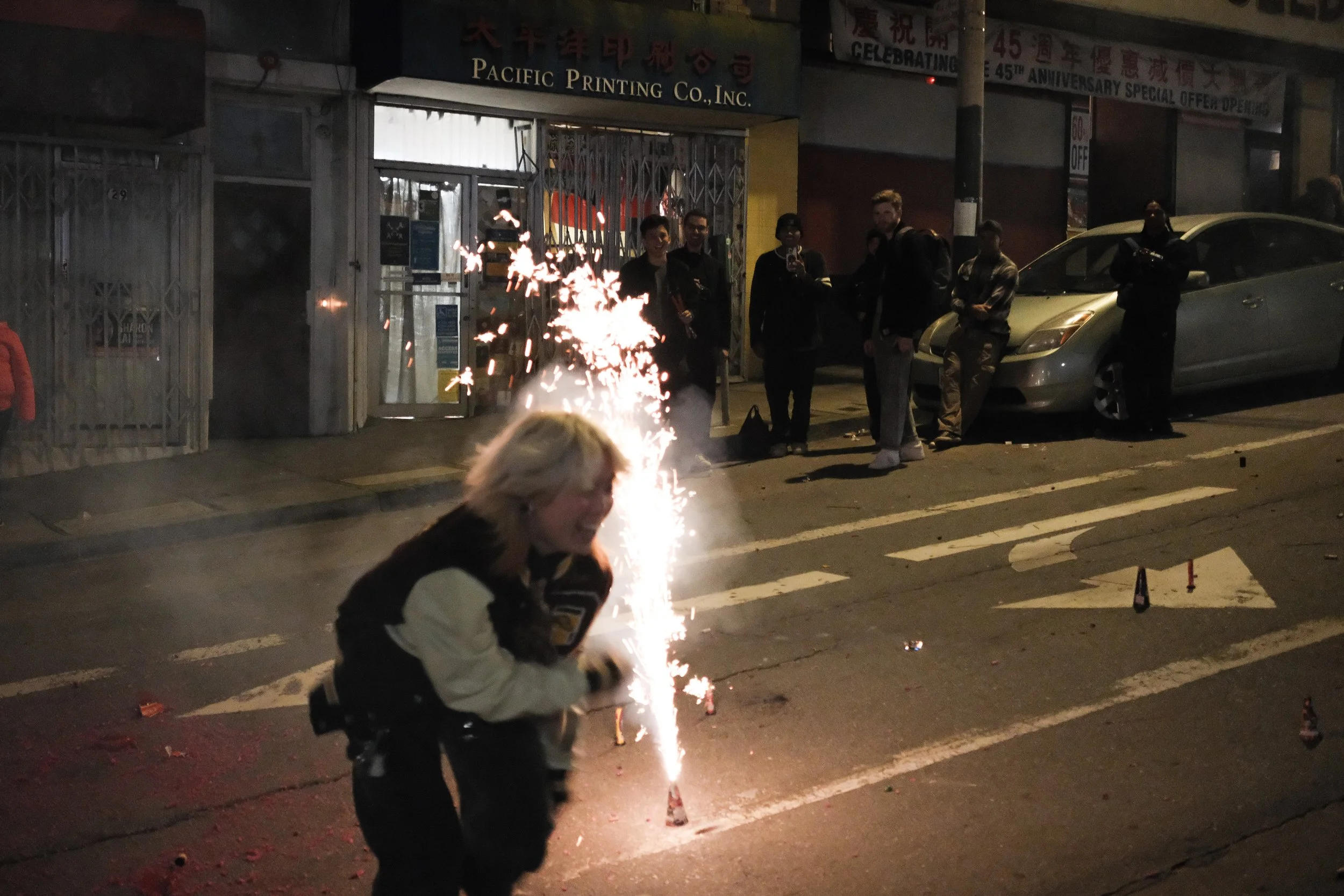 Fireworks at night in San Francisco