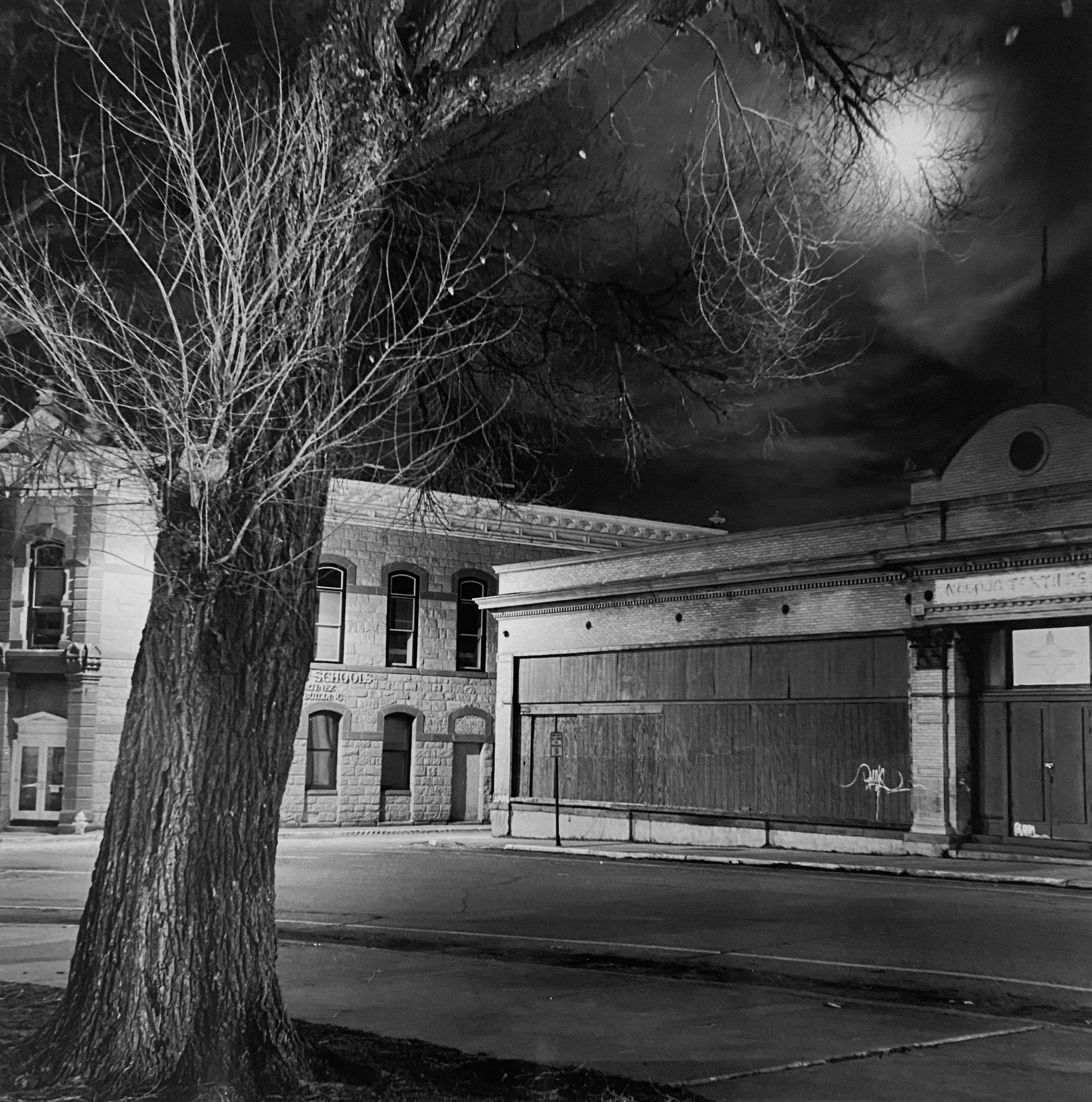 Moonrise over Plaza, Las Vegas, New Mexico, 2021