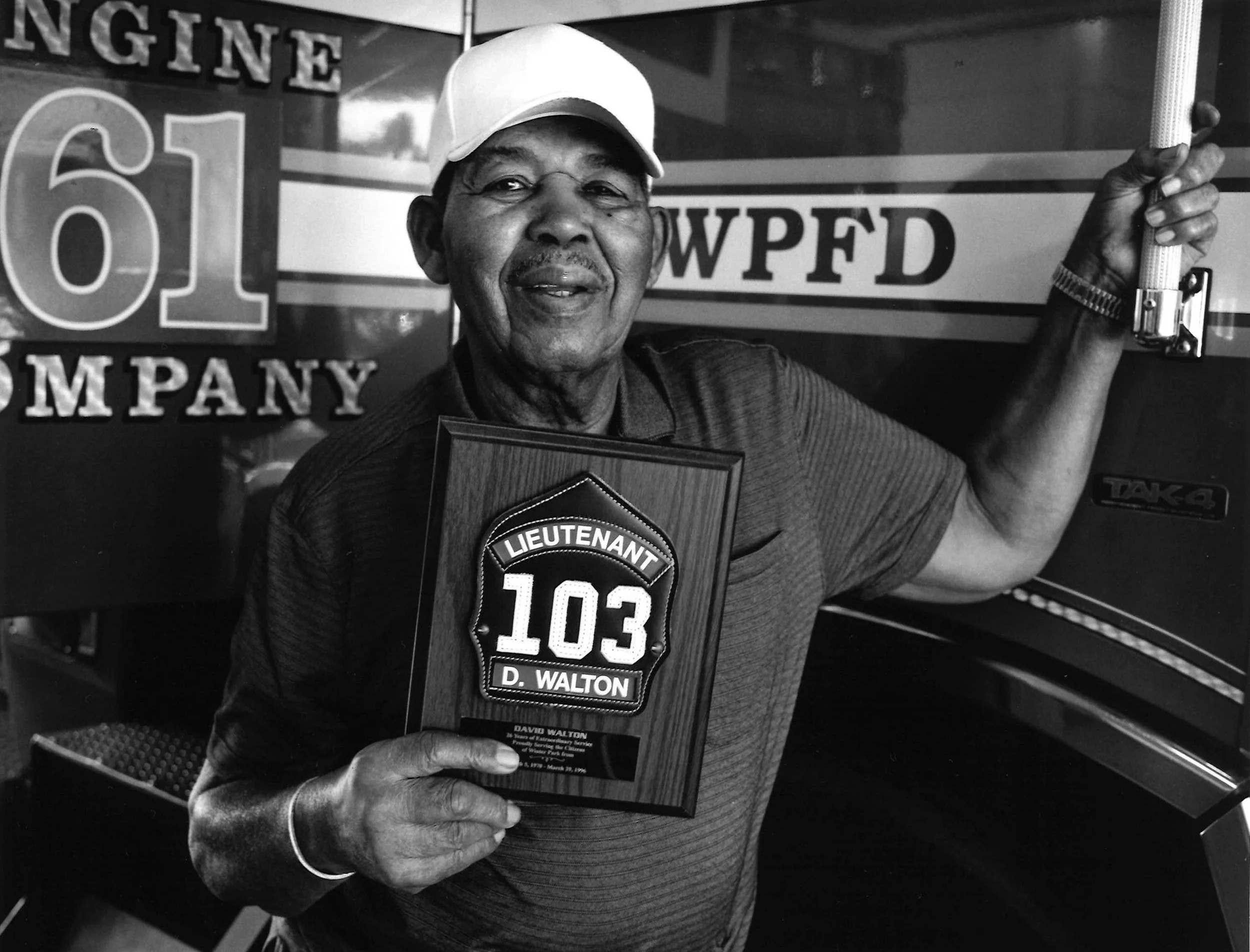 Lieutenant David Lee Walton Jr., the city's first African American firefighter. Winter Park, Florida, 2018