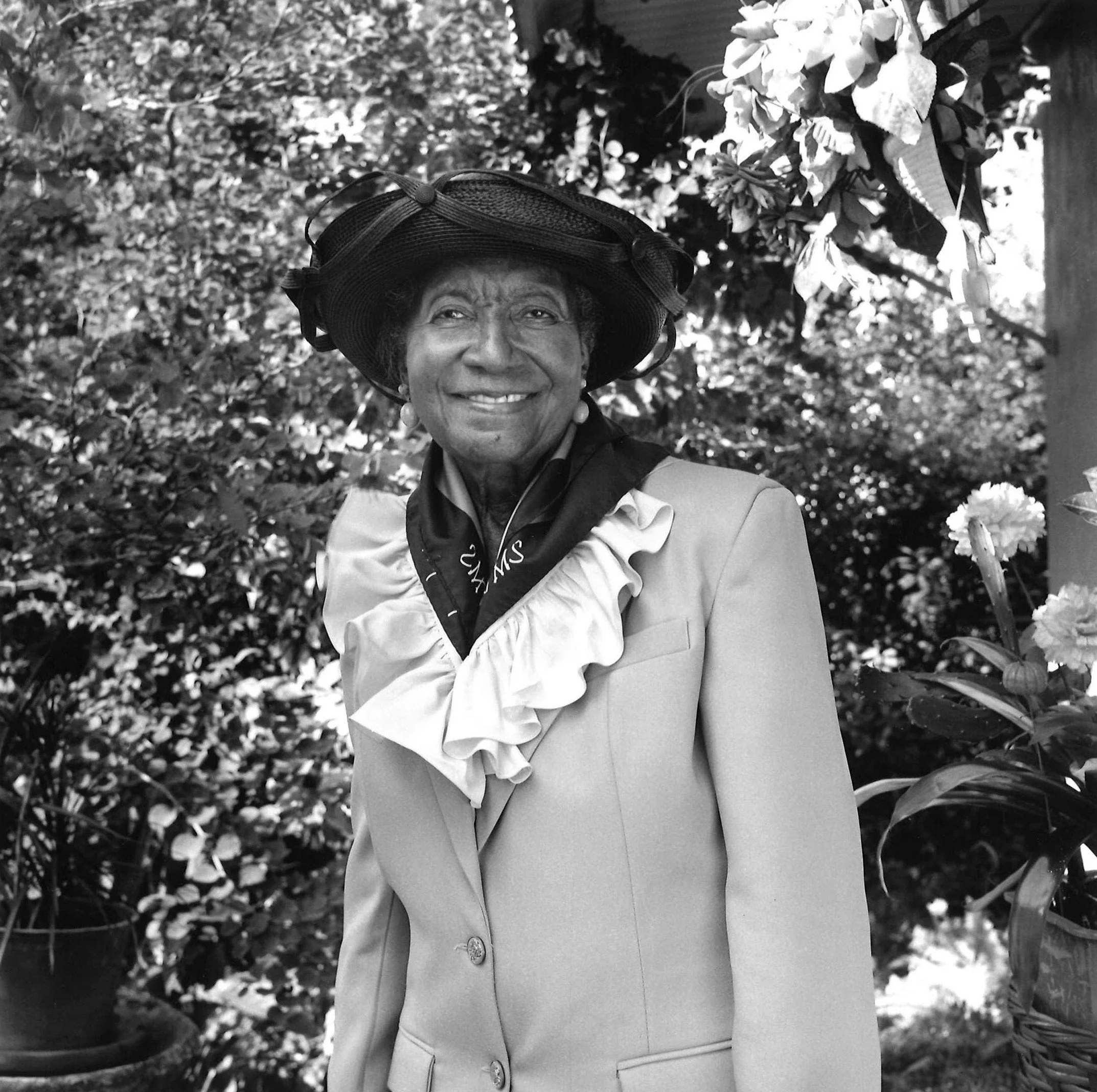 Mrs. Glenn Lenora Smith Franklin in her Lyman Avenue garden. Winter Park, Florida, 2018