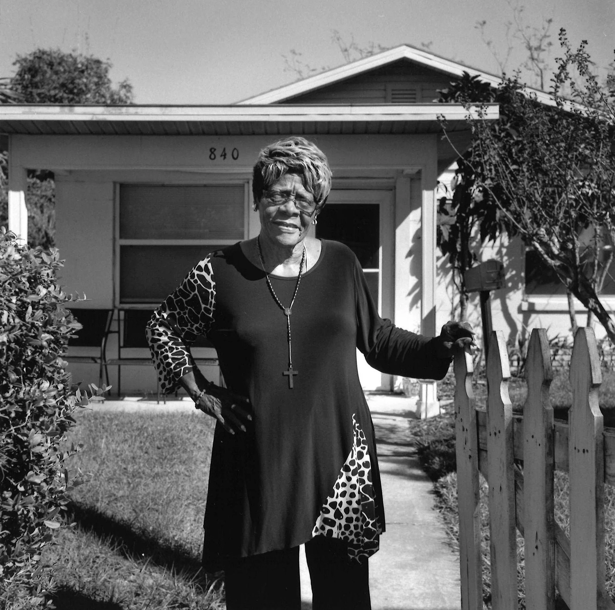 Mrs. Luvenia Paul Paige in front of her Carver Street home, photographed one month before her passing. Winter Park, Florida, 2018