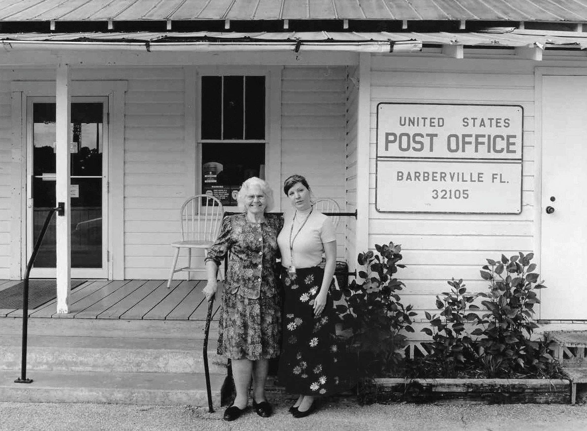 Mrs. Tammy Elcyzun and Mrs. Gladys Clifton, Two Generations of Postmasters, Barberville, Florida, 2001