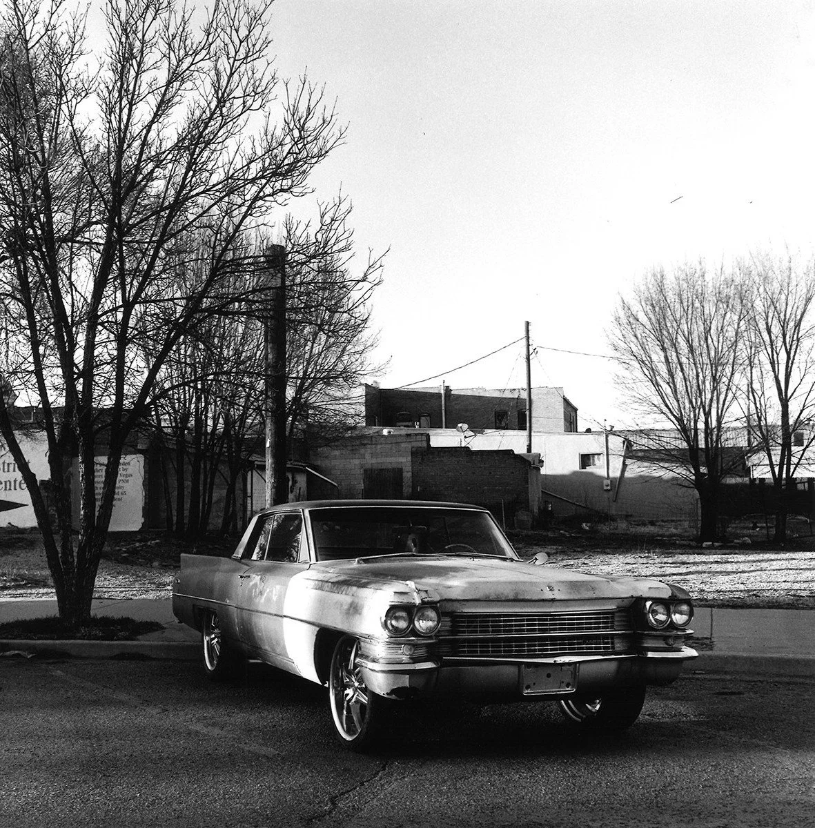 Vintage Cadilac at Dusk in New Town, Las Vegas, New Mexico