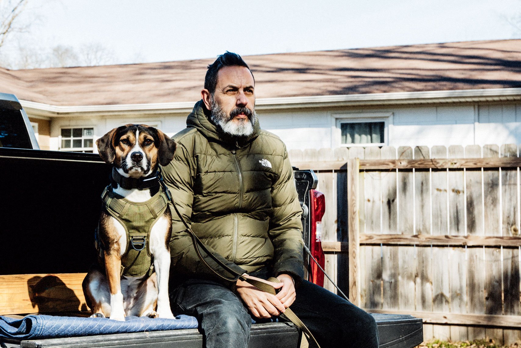 Certified K9 mold detection dog Ace with owner Fab in Murfreesboro, Tennessee providing non-invasive mold inspection services