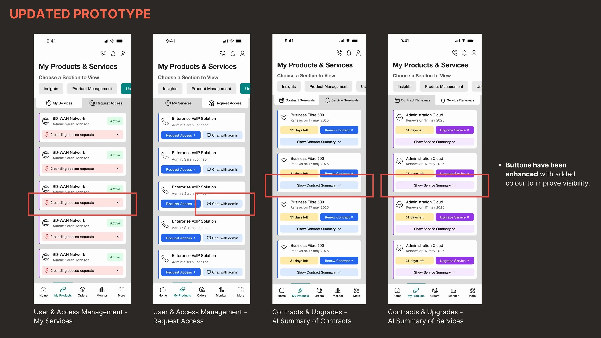 I also made buttons more prominent to improve visibility.