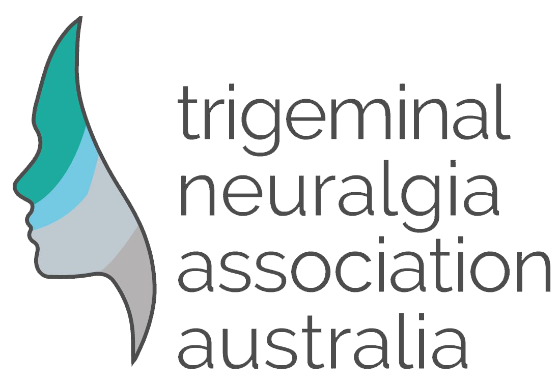 Logo of the Tigrental Neurological Association of Australia, featuring profile of a human face in shades of blue and gray.