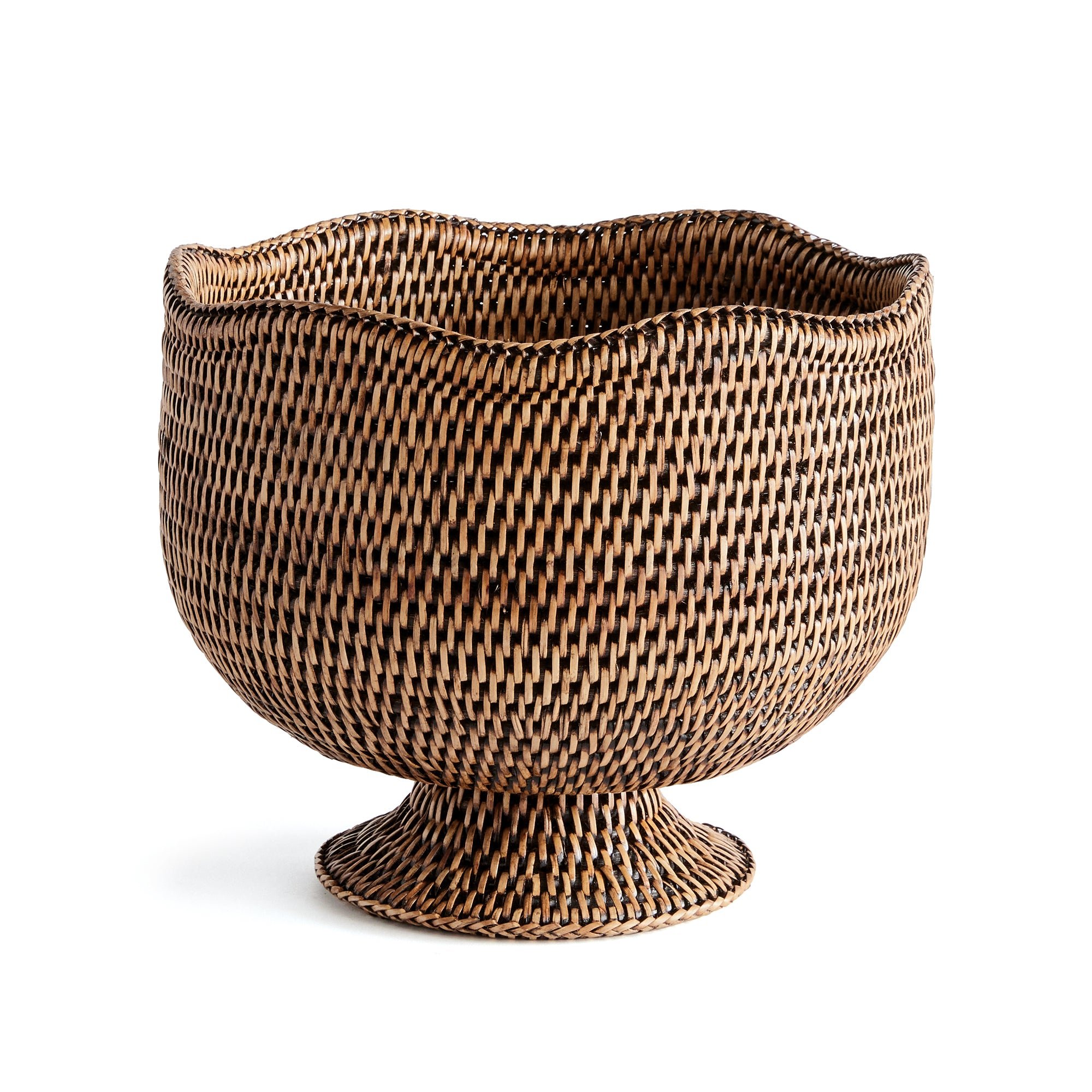 BURMA RATTAN FOOTED CACHEPOT