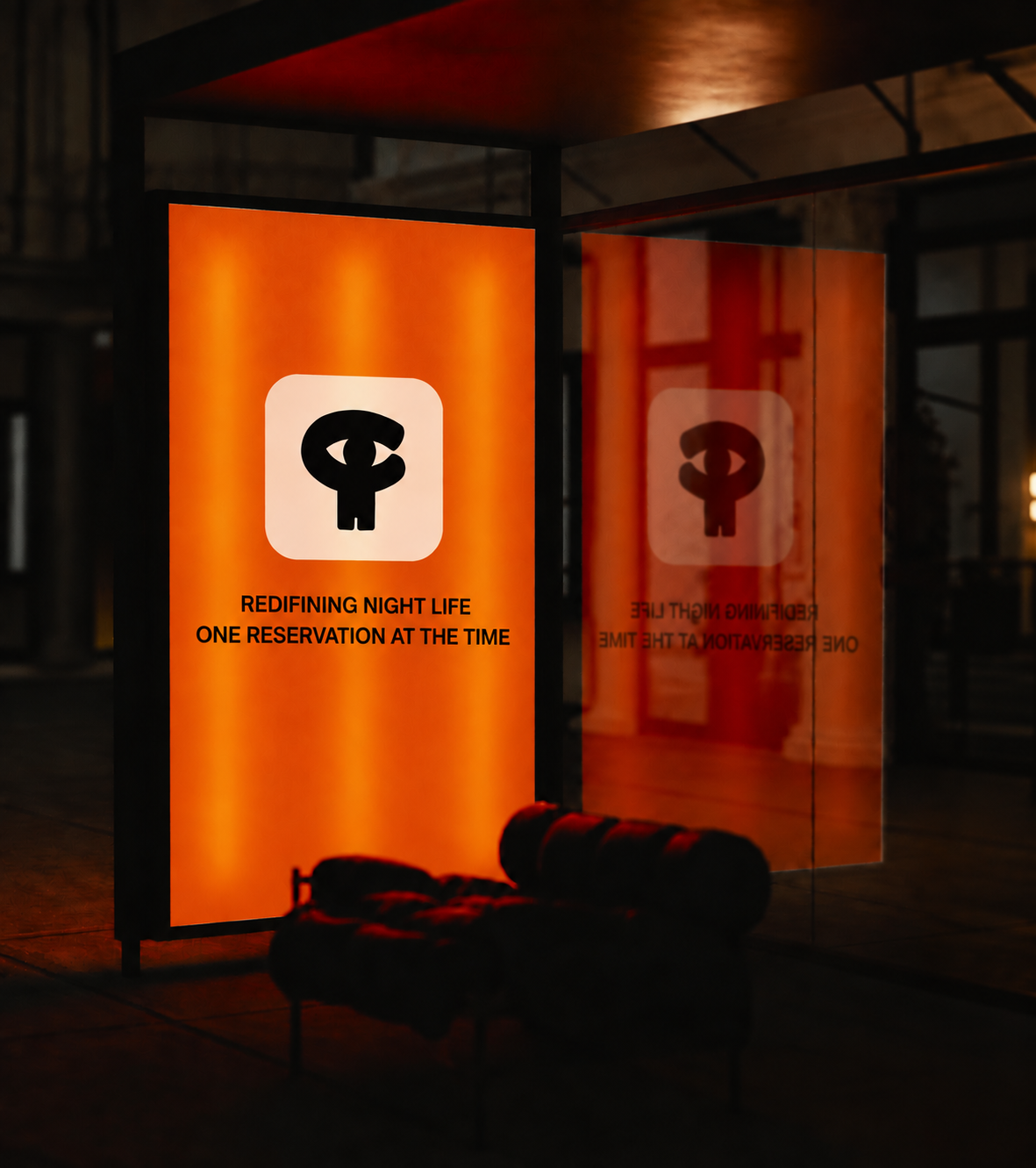Glowing Orange Nightlife Advertisement Kiosk.png