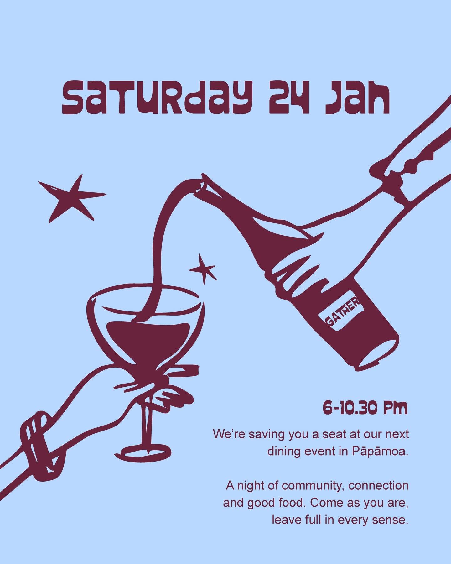 We&rsquo;re setting the table in the heart of Papamoa, and you&rsquo;re invited. 

Join us Saturday 24 January for an evening of fresh seasonal bites, small plates to share, and good conversation. @mattbidwah is cooking up a storm again, a tasty even