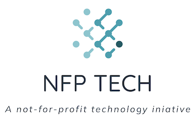 Logo for NFP TECH, featuring interconnected circles and lines resembling a network, with the text "NFP TECH" and the tagline "A not-for-profit technology initiative" below.