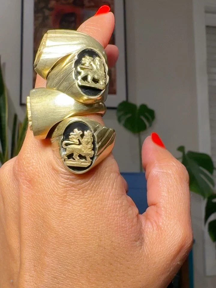 The Sovereign Lion Ring, cast in solid brass and handmade in Ethiopia. A small-batch piece with quiet strength and cultural grounding. 

Now live on the site.

#habeshajewelry #ethiopianjewelry #smallbatchmade