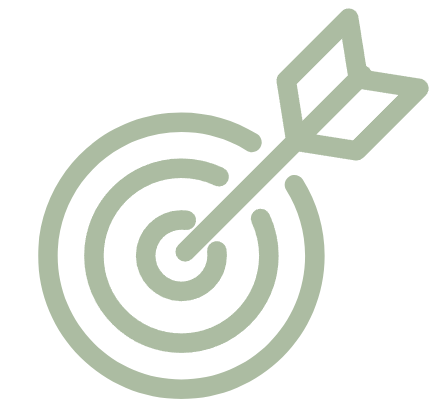 A simple illustration of a dart hitting the bullseye on a target l Encompass Growth Counselling l Lyn Le