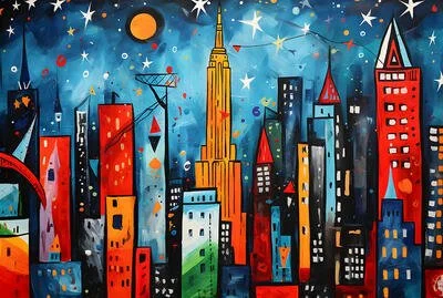 Christmas in New York- Abstract Celebration of Lights, Ornaments and Holiday Spirit