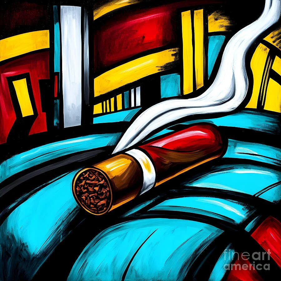The Elegance of Cigars Through Abstract Art