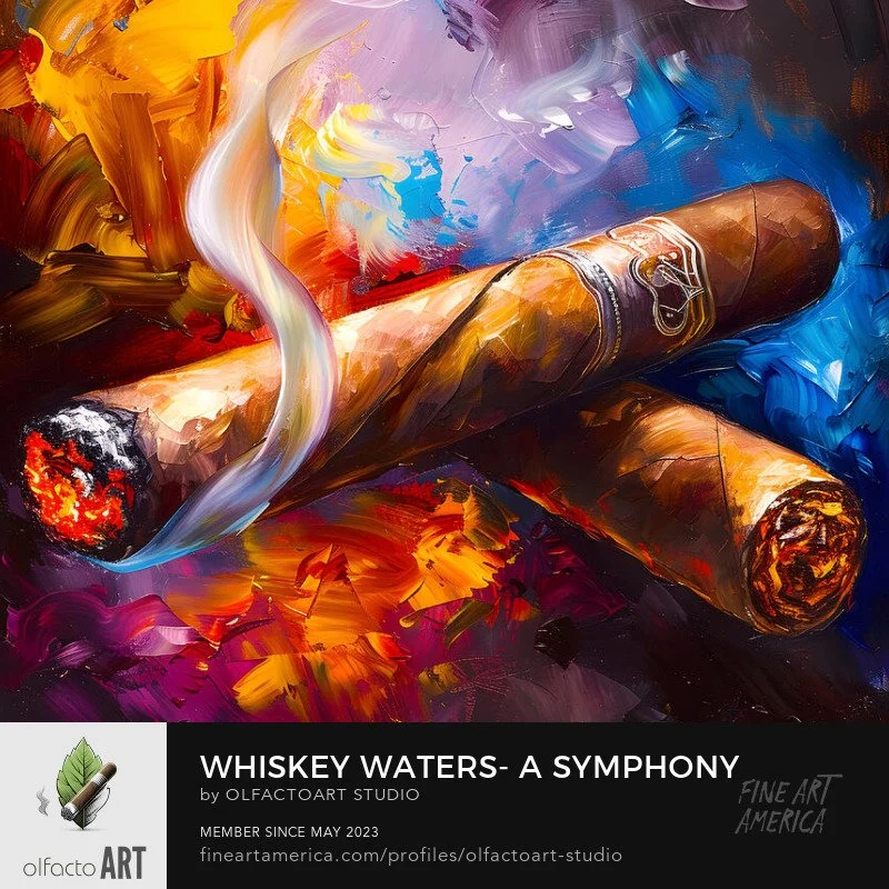 Whiskey Waters- A Symphony of Watercolor and Cigar's Creative Expression
#cigaraficionado #cigarartwork #cigarlifestyle #cigarart #cigarpassion #cigarslovers #habanos #cuba #cigarsociety #cigarlife #CigarCulture #LuxuryLifestyle #GenerativeAI #portr