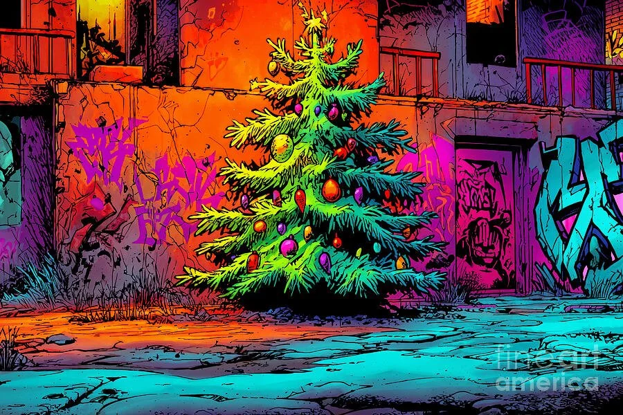 Urban Holiday Cheer: When Christmas Trees Meet Graffiti