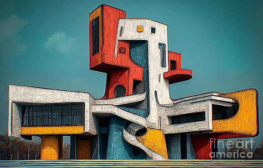 Exploring Color and Geometry in Futuristic Architecture