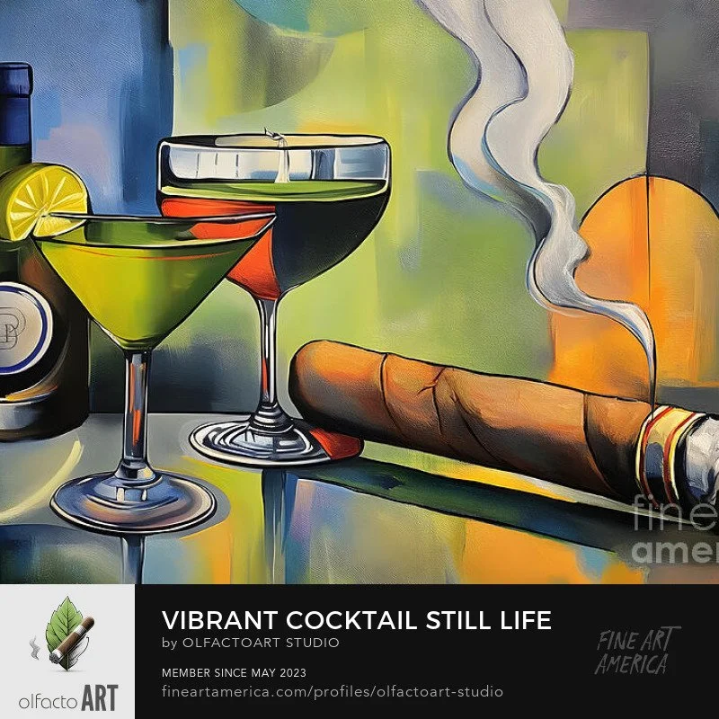 Vibrant Cocktail Still Life with Steaming Cigar and Bottle in Colorful Setting
#cocktail #cigar #cocktails #cigars #cocktailrecipe #cigartime #mixology #whiskey #bourbon #rum #tequila #drinks #barlife #happyhour #smokingcigars #cigarlife #gourmet #lu