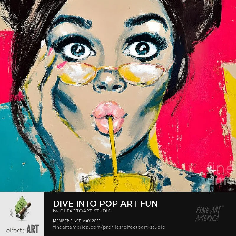 Dive into Pop Art Fun with a Wide-Eyed Woman Sipping a Drink Through a Straw

#WomenPopart #Popart #ArtForWomen #PopArtStyle #FeminineArt #WomenArtists #PopArtPainting #ArtInspiration #ModernArt #SocialArt #ContemporaryArt #ColorfulArt #Artstagram #C