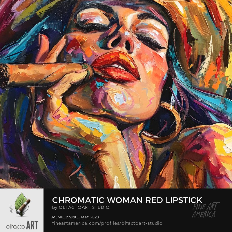 Chromatic Woman Red Lipstick and Cigar- Vivid Dimensions in Cubist-Fauvist-Impressionist

#woman #smoking #cigar #cigars #smoke #smokingwomen #cigaraficionado #cigarlife #cigarsmoking #cigarlover #womenwhosmoke #femalevaper #cigarsandwhiskey #cigarli